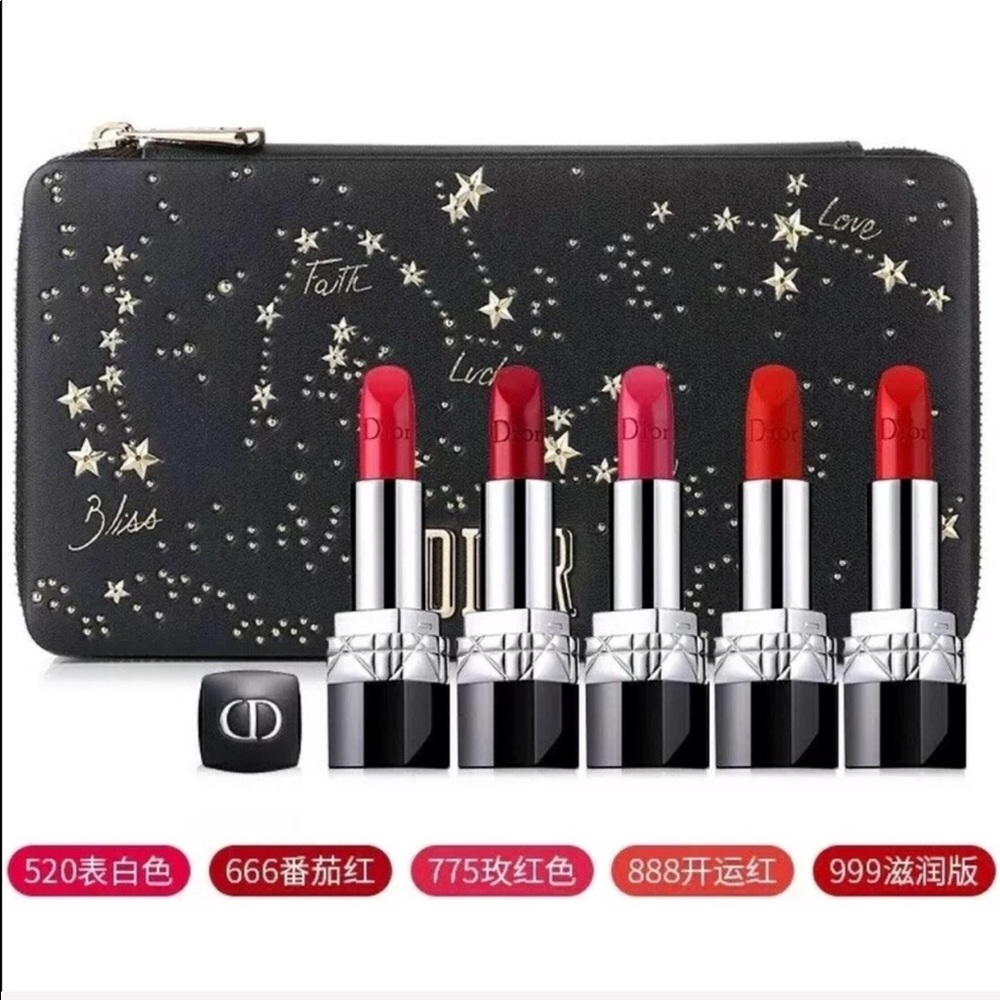 Two Dior rouge lipsticks , shades: 999+520